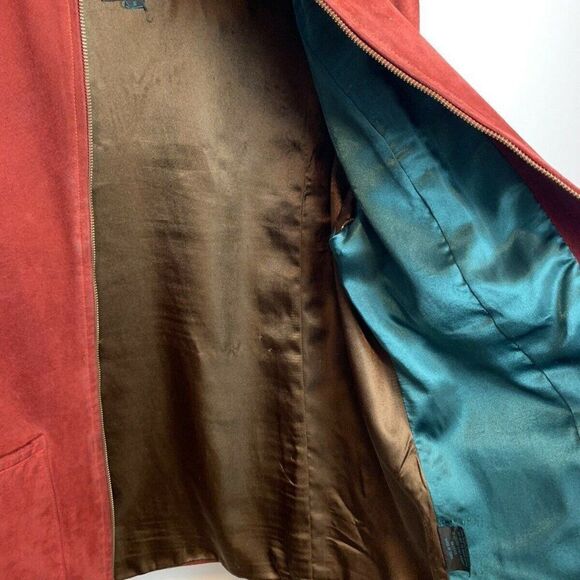 SFR Womens Red Suede Zipper Jacket Size Small - Picture 4 of 7